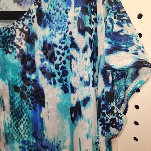 Dana Buchman Large Layered Teal Hi Low Style - Picture 5 of 6